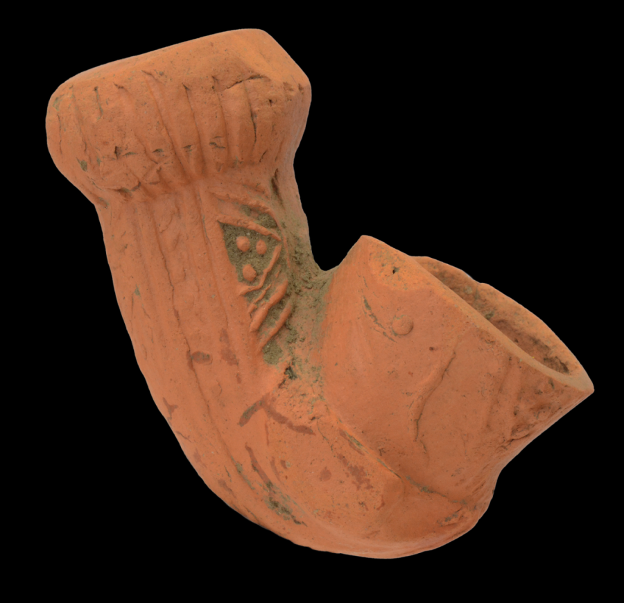 Hlinená fajka bez glazúry,17. stor. Fotogaléria